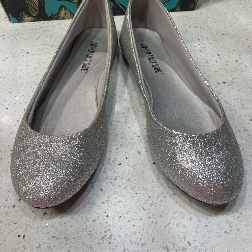 2/$30 or $20 BUNDLE -Sparkling Silver Flats - 6
